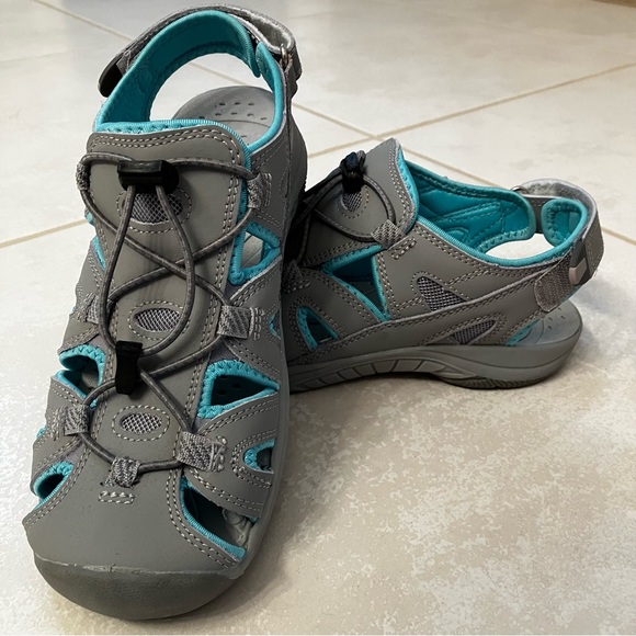 Eddie Bauer Trekking Shoe Teal/Gray Size 7 - Picture 5 of 10